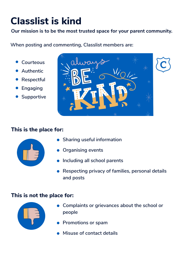 Classlist community guidelines